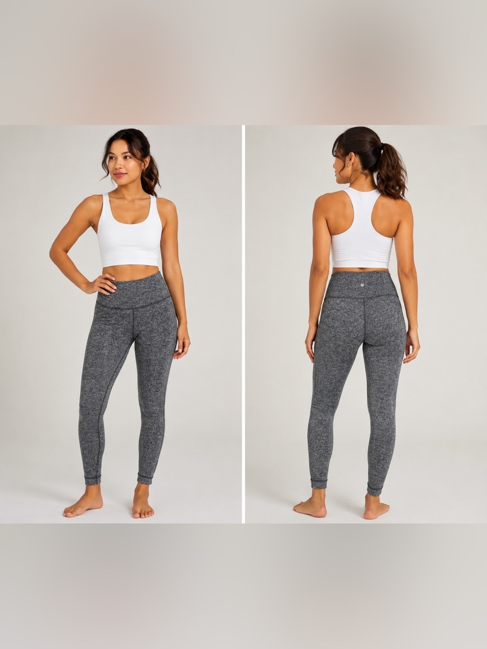 Lululemon Women’s Heathered Gray High Rise Full Length Leggings Size 4